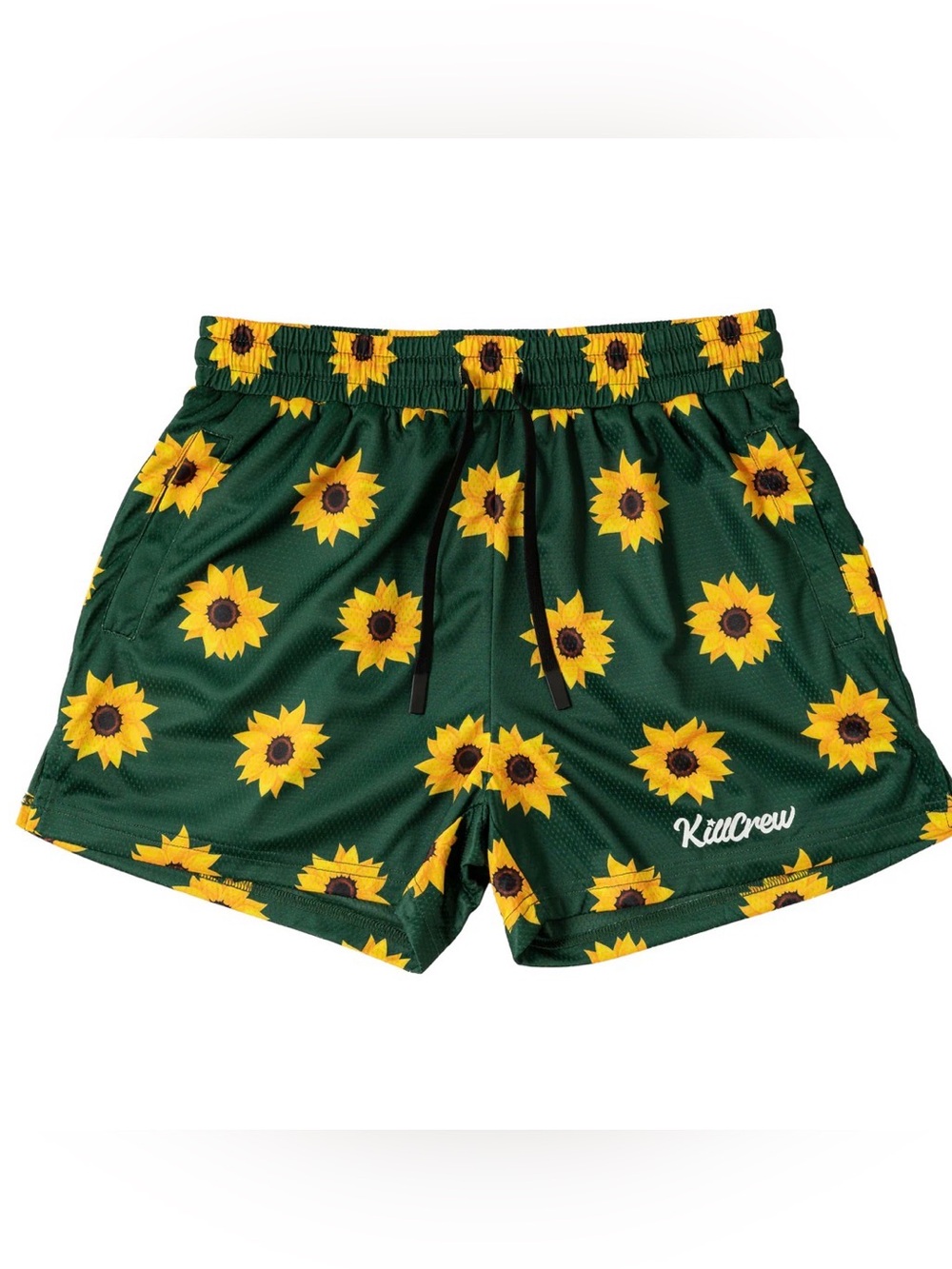 Kill Crew Green Sunflower-Print Women's Athletic Shorts